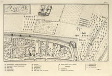 214008 Plattegrond van het terrein tussen de stadsbuitengracht en de Oudegracht (zuidoostzijde) te Utrecht met het ...